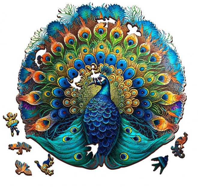 EscapeWelt Wooden Glow-in-the-Dark Peacock Puzzle 200 Pieces