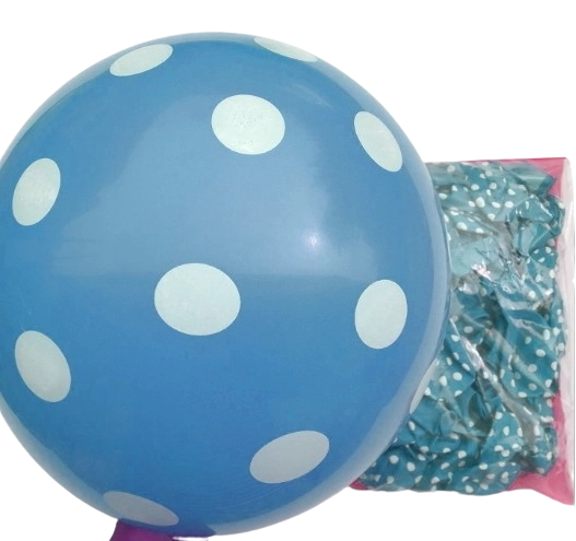 Light Blue Polka Dot Latex Balloons