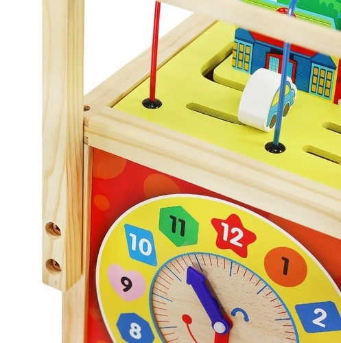 Wooden Push Walker and Educational Cube for Kids