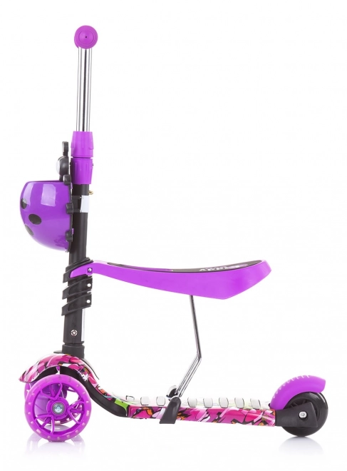 Chipolino Scooter with Parent Handle Kiddy Evo 3-in-1 Ocean – Purple Graffiti