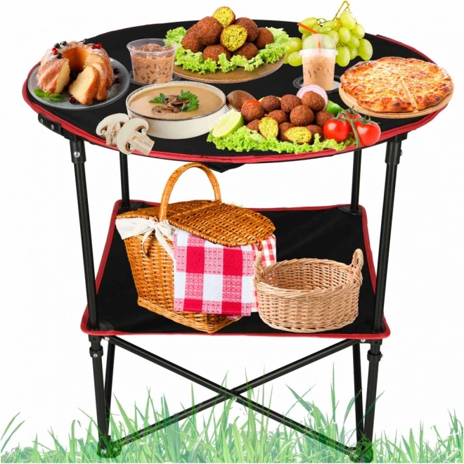 Table de camping pliable avec housse noire