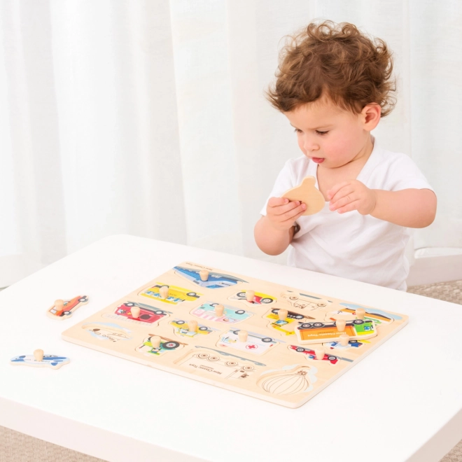 Drevené Vkladacie Puzzle Dopravné Prostriedky