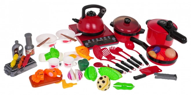 Children's Red Cooking Set with Accessories