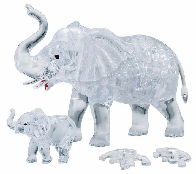 3D Crystal Puzzle Elephant with Baby