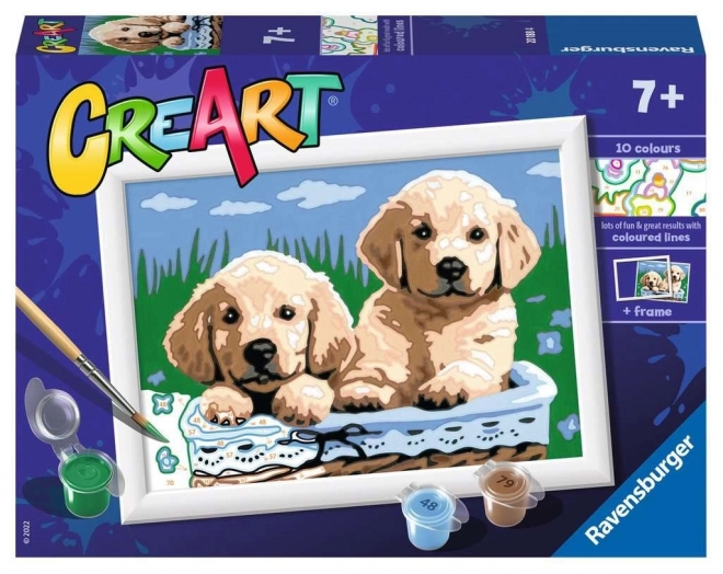 CreArt Paint by Numbers Adorable Puppies by Ravensburger