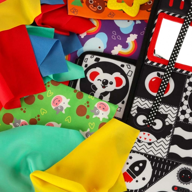 Sensory Montessori Toy with Handkerchiefs and Mat 2 in 1