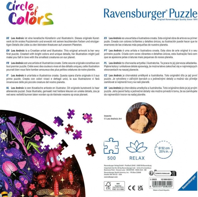 Ravensburger Circular Puzzle Color Wheel: Insect World 500 Pieces