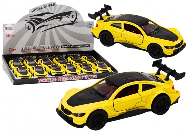 Yellow Friction Powered Sports Car 1:32 Scale