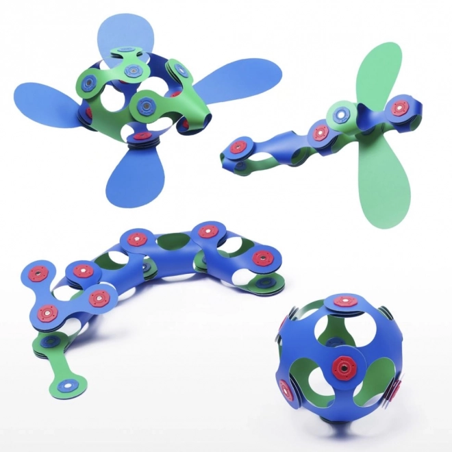 Flexible Magnetic Building Set in Green & Blue