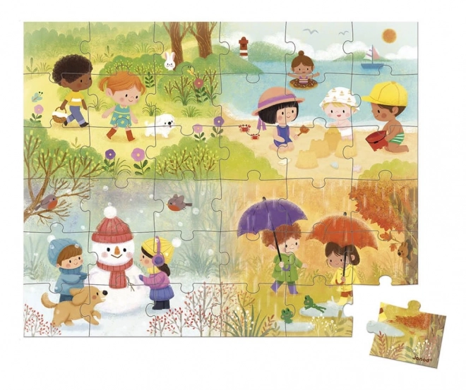 Janod Four Seasons Suitcase Puzzle