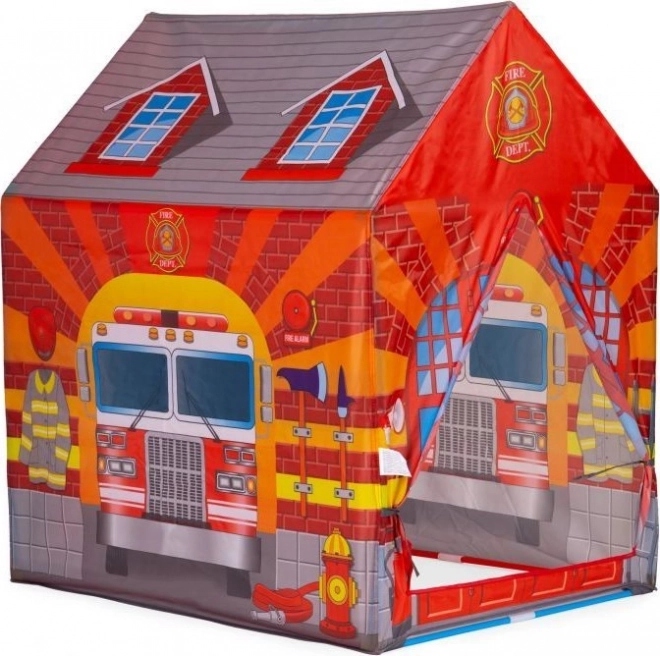 Brandweerhuisje IPLAY kinderspeeltent met tunnel