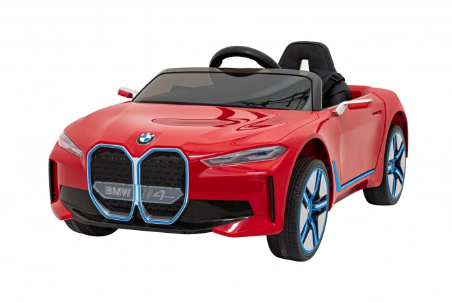 Auto BMW i4 na akumulátor pre deti biele – Červené