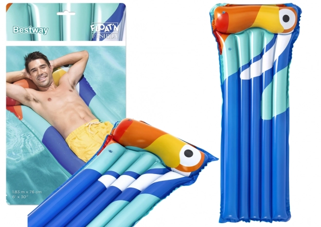 Inflatable Swimming Mattress Toucan Blue