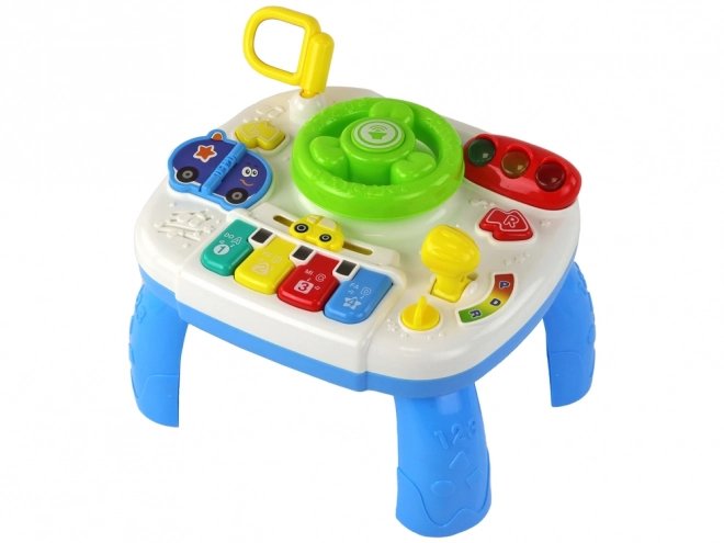 Educational Interactive Table with Steering Wheel 2-in-1 for Toddlers