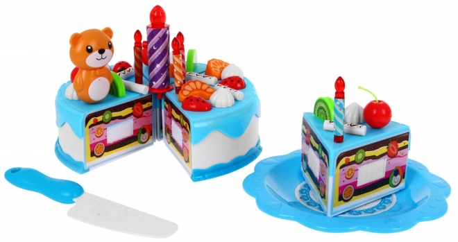 Celebration Set for Kids 3+ Blue Cake with Sweets & Interactive Candle