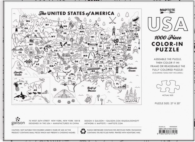 Coloring Puzzle USA by GALISON