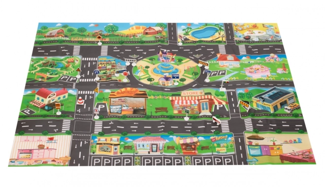 Waterproof Play Mat with City Roads and Traffic Signs