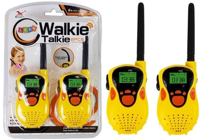 Children's Yellow Walkie Talkie Set with 100m Range