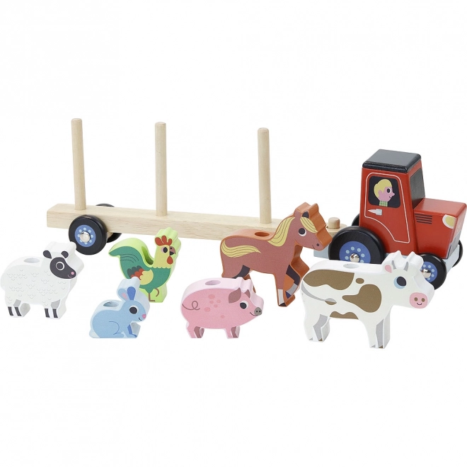 Vilac Wooden Tractor with Animals