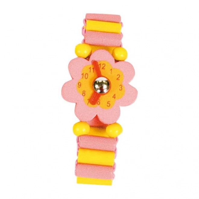 Pink Wooden Flower Shape Watches for Girls