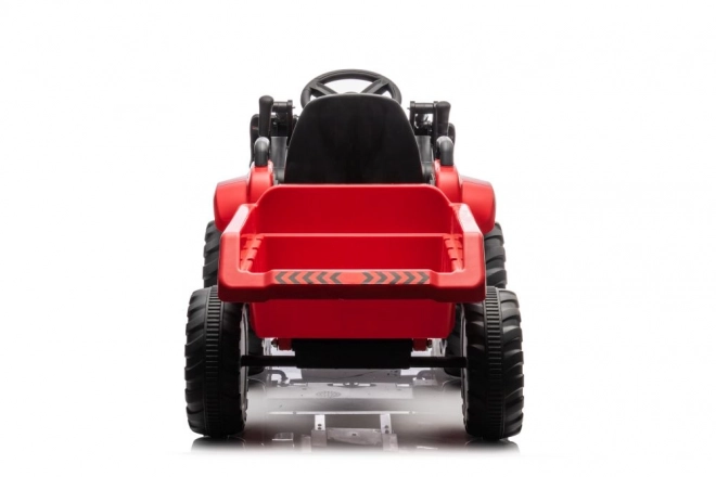 Trattore rosso per bambini con batteria ricaricabile e pala