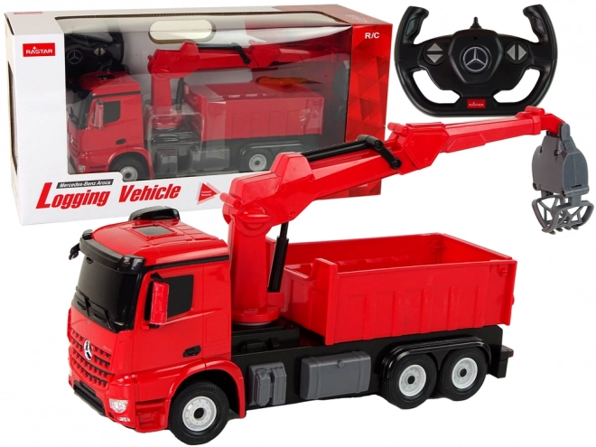Rote Mercedes Rastar Greifarm-LKW