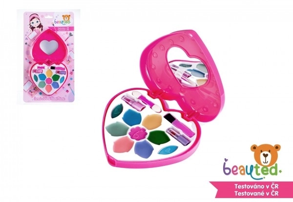 Heart Makeup Palette with Mirror for Kids