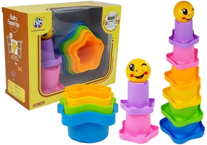 Rainbow Stacking Cups Tower for Babies