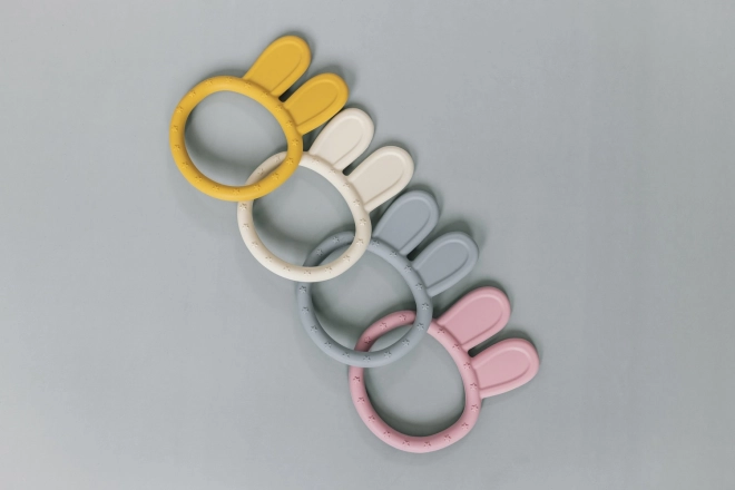 Silicone Teether Rabbit Sand Beige