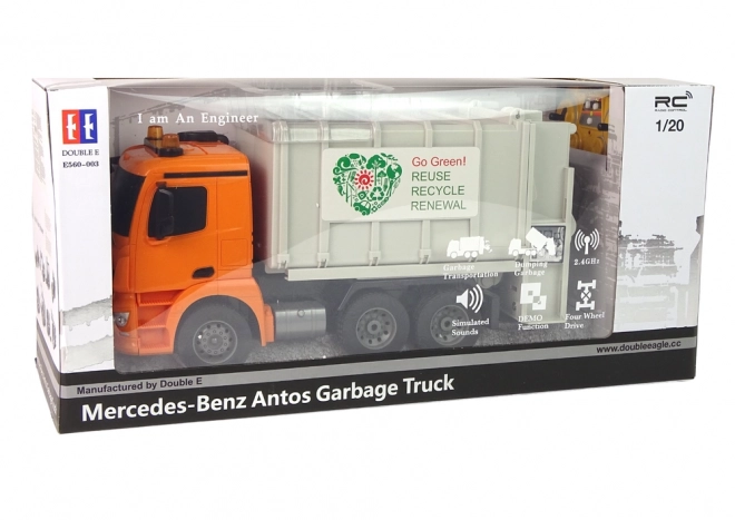 Remote Controlled Garbage Truck Mercedes-Benz Antos Orange