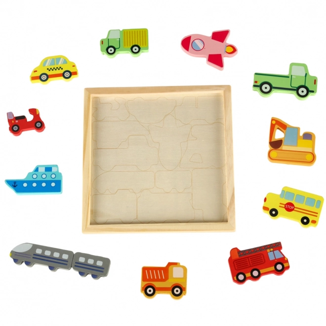 Wooden Educational Puzzle Shape Sorter Vehicles