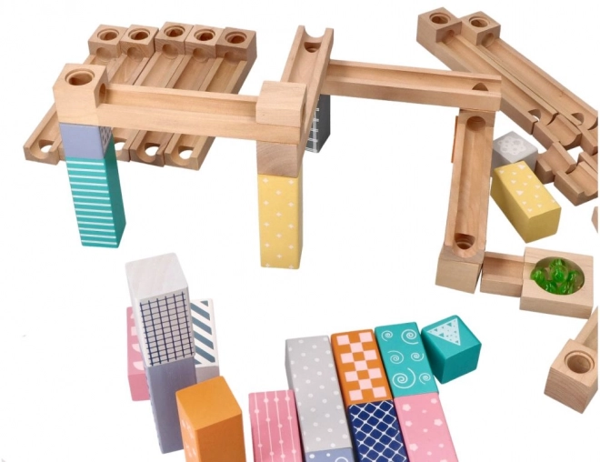 Wooden Pastel Ball Track Set