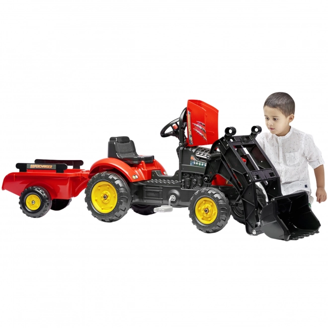 FALK Tractor Pedal 2030M Red Supercharger pedal charger with trailer
