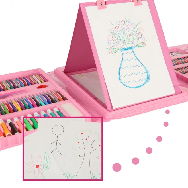 Art Set in Pink Carry Case with 208 Pieces