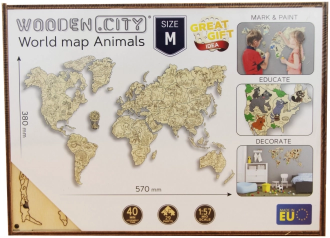 Wooden City Wooden Animal Map