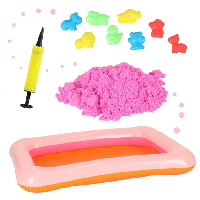 Kinetic Sand Set with Mold and Inflatable Sandbox