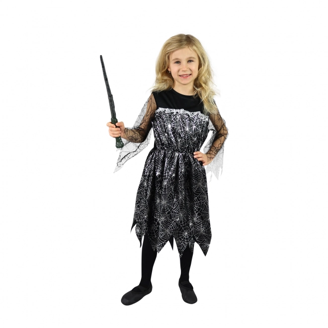 Witch Costume with Web Design for Girls
