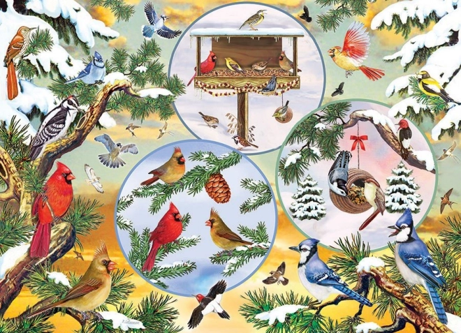 Cobble Hill Winter Birds Magic Puzzle 500 Pieces