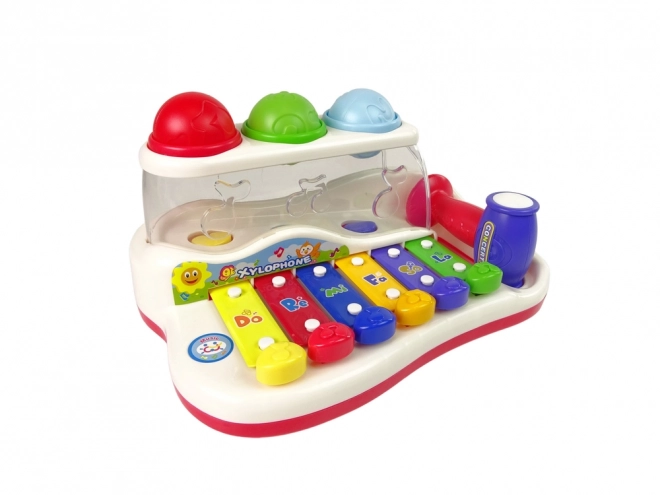 Educational Xylophone with Hammer and Colorful Balls