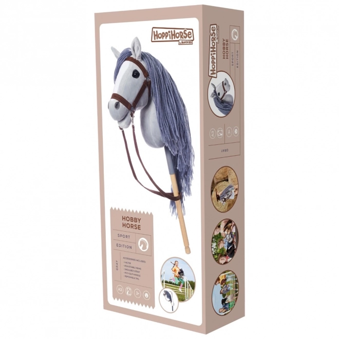 Hobby Horse Stick Toy Grey