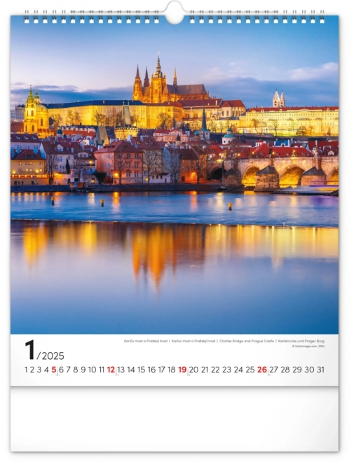 Wall Calendar Prague 2025