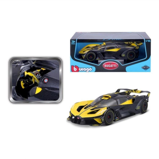 Bburago Bugatti Bolide Yellow/Black Model Car