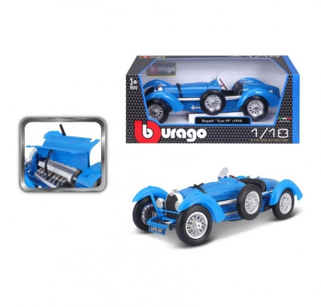 Bburago 1:18 Bugatti Type 59 Blue Model Car