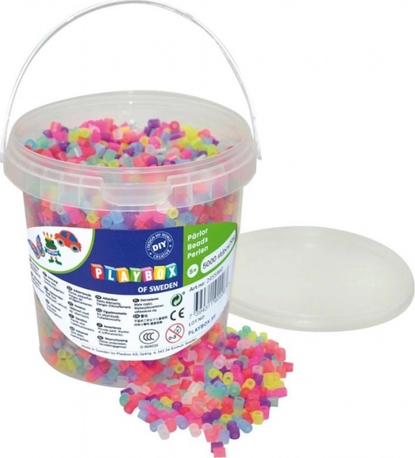 Playbox Iron-On Beads with Glitter Bucket