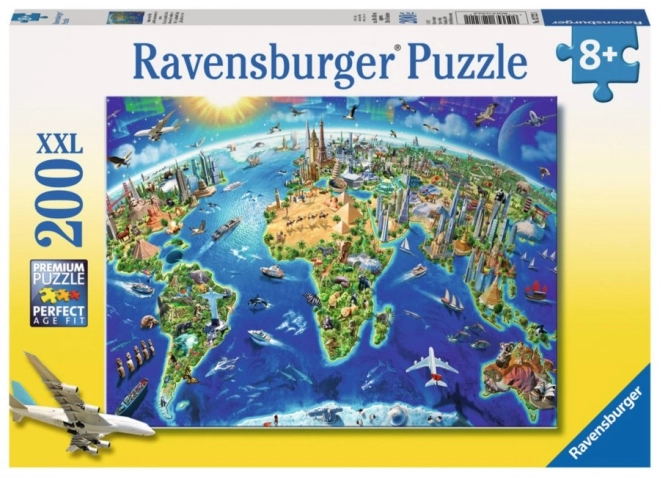 World Landmarks Map XXL Jigsaw Puzzle