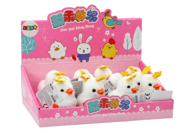 Wind-up Jumping White Chicken with Star