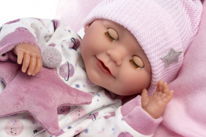 Blinking realistic baby doll Llorens with sounds 42 cm