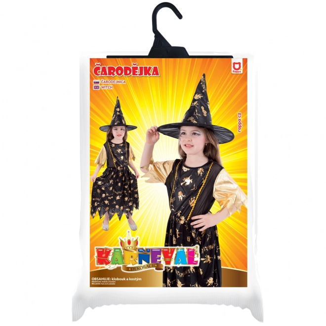 Witch Costume Black and Gold for Girls