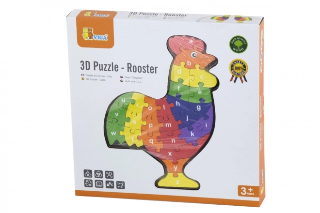 3D Puzzle Alphabet Rooster