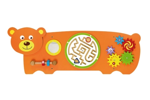 Wooden Wall Game with Bear Motif